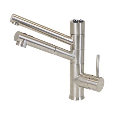 5-Wege-Wasserhahn mit ausziehbarer Brause CUCINA IDEALE, NKS - Edelstahloptik