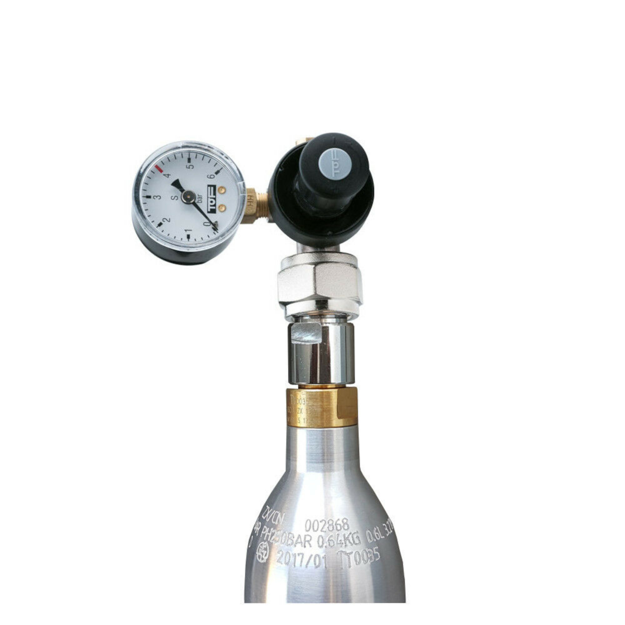 CO2 Druckminderer für Mehrwegflaschen 5,5 bar Adapter für 425g Flaschen Aquarium - Photo 0