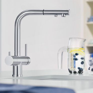 Untertisch-Wassersprudler SODALINO + Designer 3-Wege-Brause-Armatur Blanco Chrom - Photo preview 3