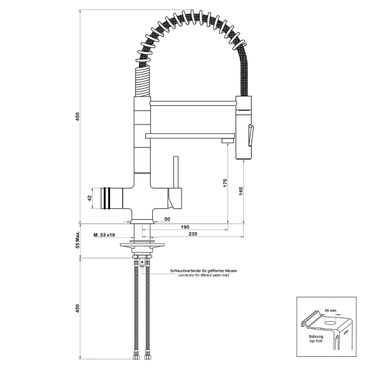 Designer Spiralfeder-Drei-Wege-Wasserhahn LUXURY, Onyx - Photo preview 1