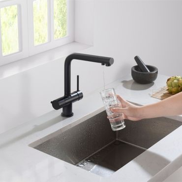 Designer 4-Wege-Wasserhahn CRYSTAL Schwarz Matt 4in1 - Photo preview 4