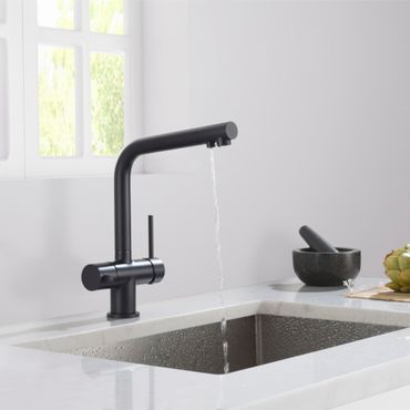 Designer 4-Wege-Wasserhahn CRYSTAL Schwarz Matt 4in1 - Photo preview 5