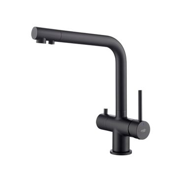 Designer 4-Wege-Wasserhahn CRYSTAL Schwarz Matt 4in1