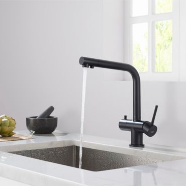 Designer 4-Wege-Wasserhahn CRYSTAL Schwarz Matt 4in1 - Photo preview 3
