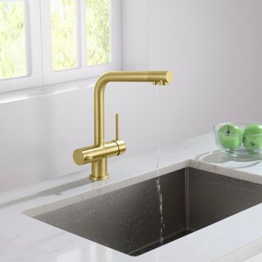 Designer 4-Wege-Wasserhahn CRYSTAL Antike Messing 4in1 - Photo preview 4