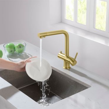 Designer 4-Wege-Wasserhahn CRYSTAL Antike Messing 4in1 - Photo preview 3