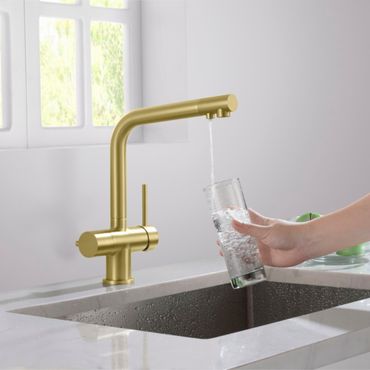 Designer 4-Wege-Wasserhahn CRYSTAL Antike Messing 4in1 - Photo preview 2