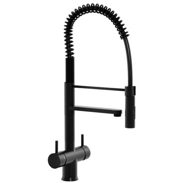 5-Wege-Armatur LUXURY Spiralfederwasserhahn Full-Black mit Brause Wasserhahn - Photo preview 5