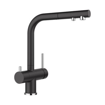 3-Wege-Armatur BLANCO Silgranitschwarz, mit ausziehbarer Handbrause, Made in Germany  - Photo preview 0