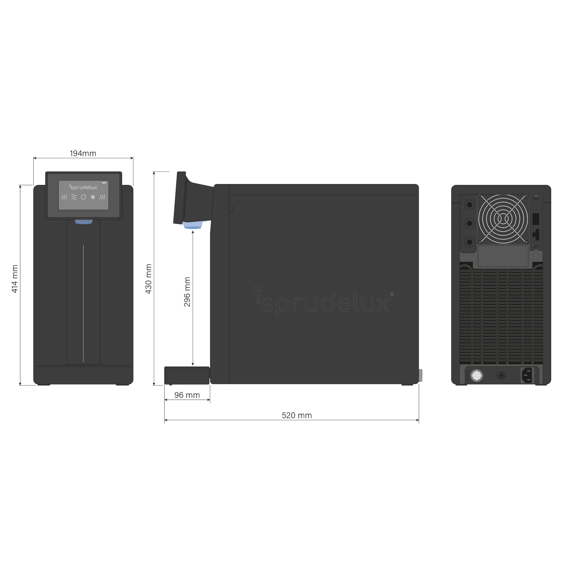Auftisch-Trinkwassersystem SPRUDELUX® POWER SODA 2.0 Full-Touch Schwarz - Photo 4