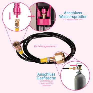 Adapter-Hochdruckschlauch für größere CO2 Flaschen geeignet für Wassersprudler SODASTREAM DUO QUICK CONNECT QC, Art und Terra - Photo preview 1