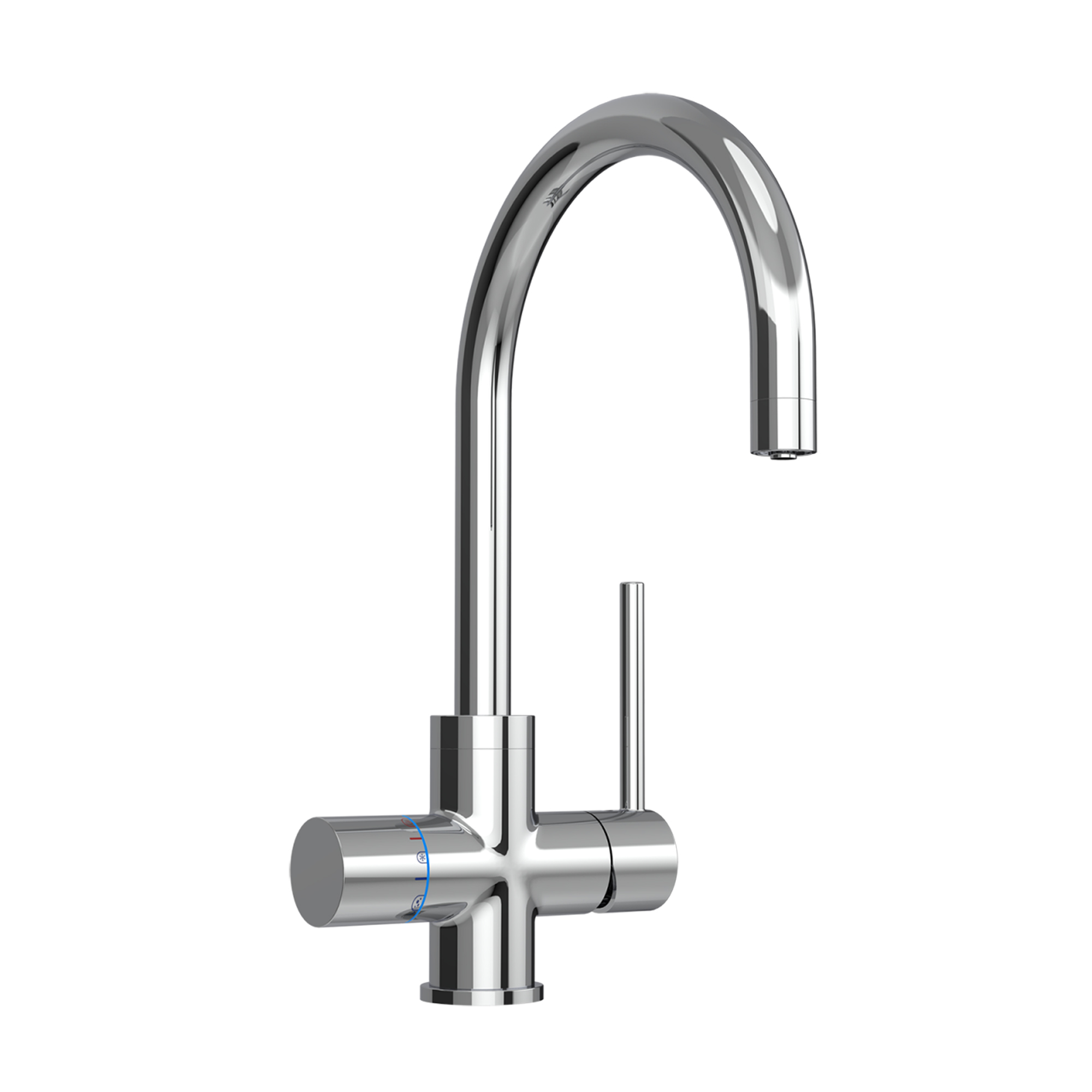 SPRUDELUX® 5-Wege-Armatur C-Auslauf Chrom für Untertisch-Tafelwasseranlage Diamond FLAME - Photo 2