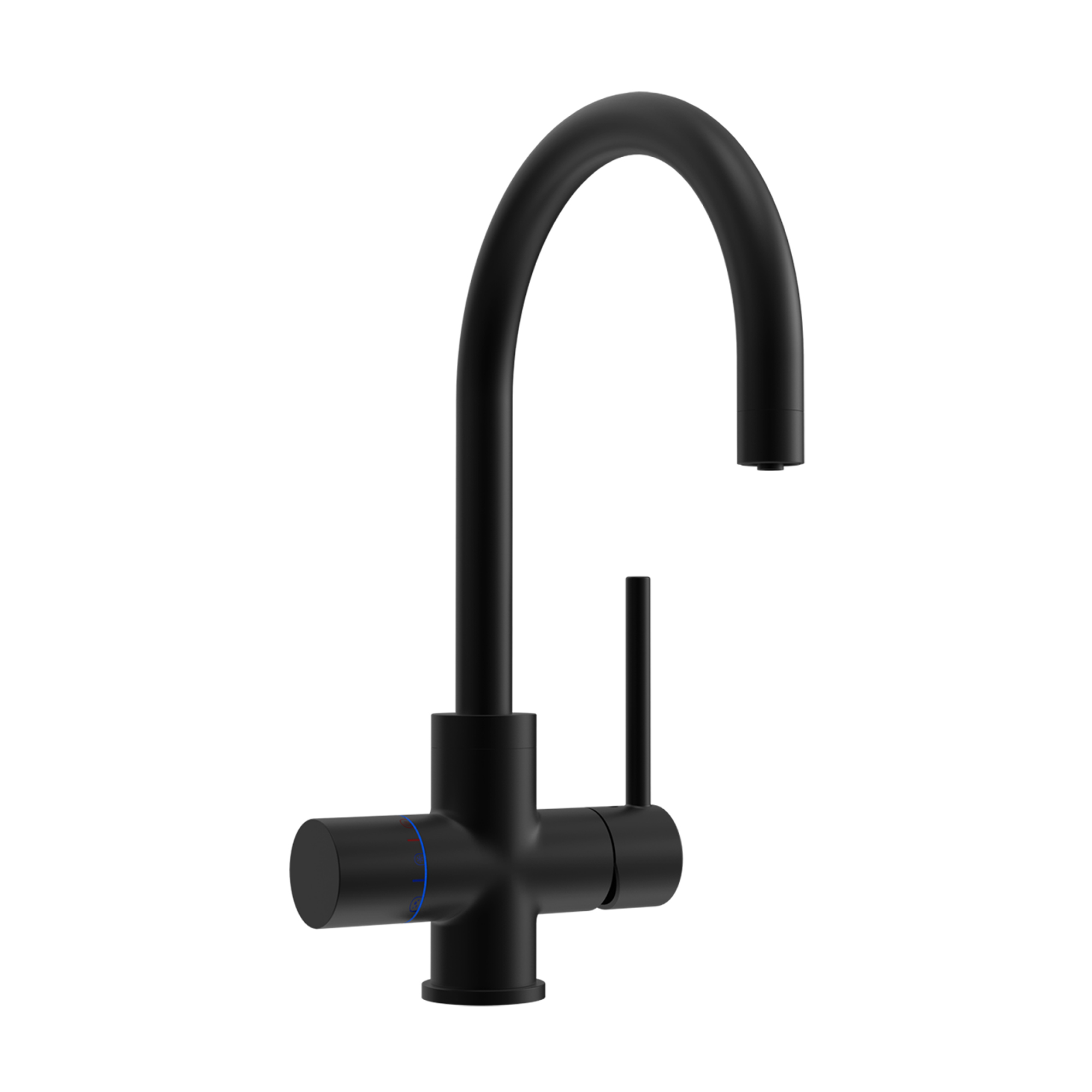 SPRUDELUX® 5-Wege-Armatur C-Auslauf schwarz für Untertisch-Tafelwasseranlage Diamond FLAME - Photo 4