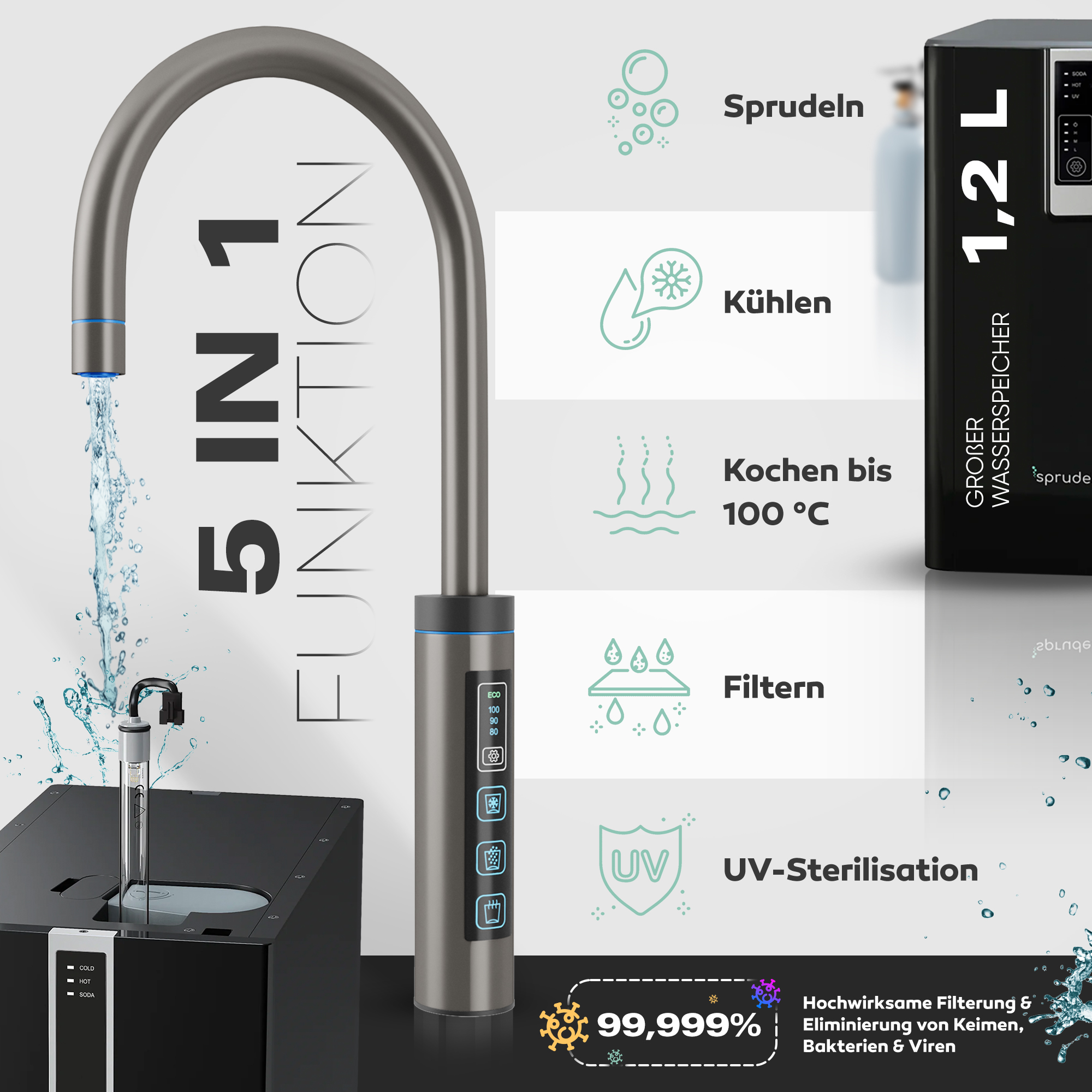 Untertisch-Tafelwasseranlage Diamond FLAME 100°C  - Photo 11