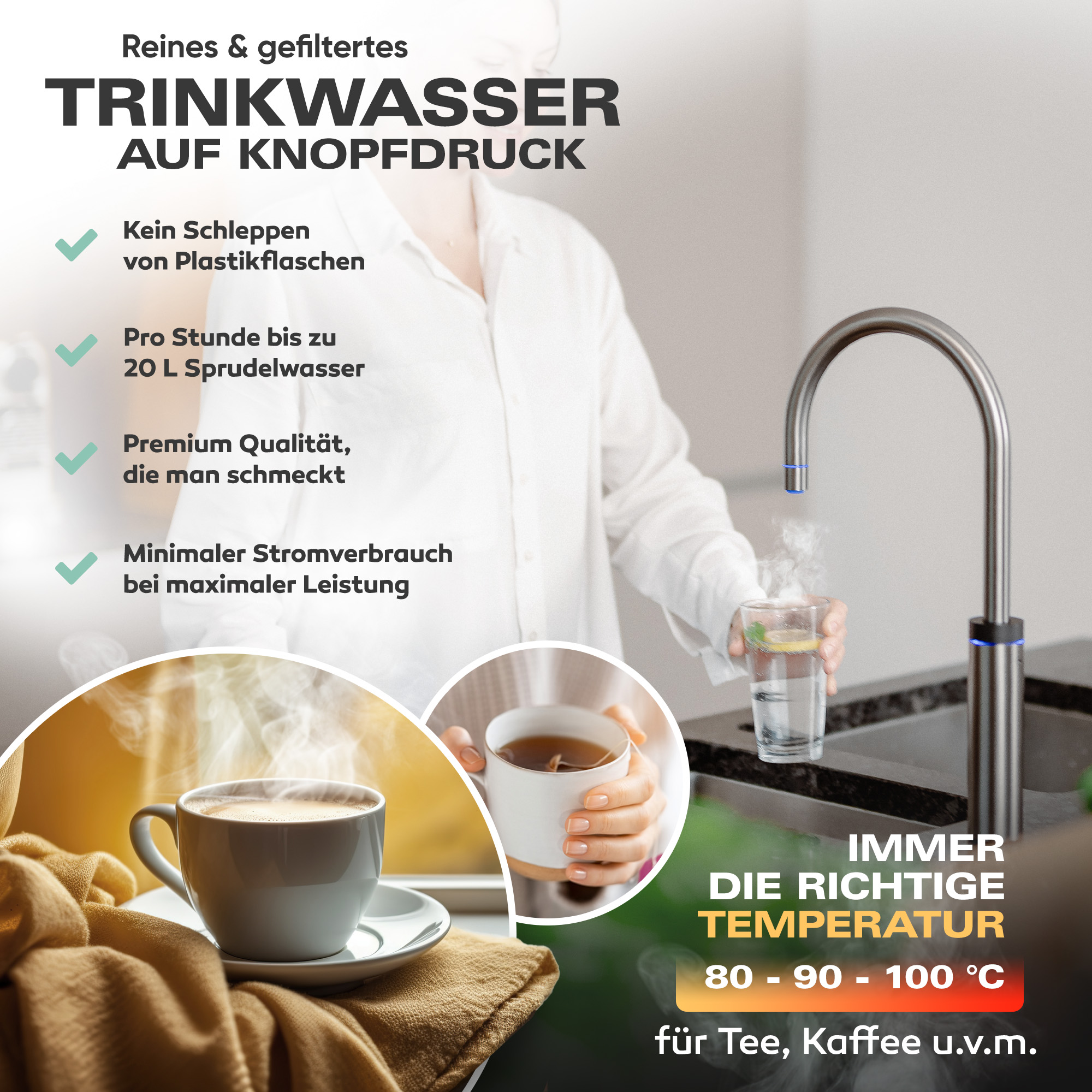 Untertisch-Tafelwasseranlage Diamond FLAME 100°C  - Photo 12
