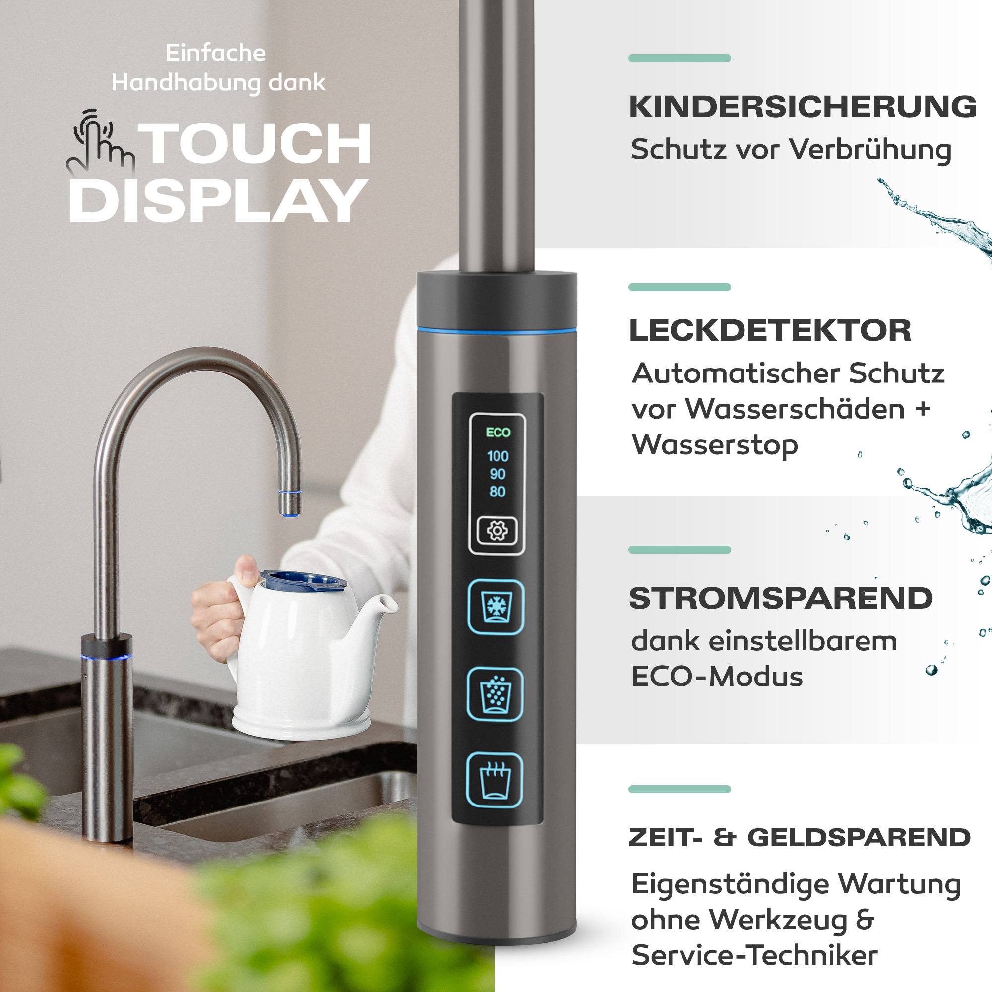 Untertisch-Tafelwasseranlage Diamond FLAME 100°C  - Photo 14