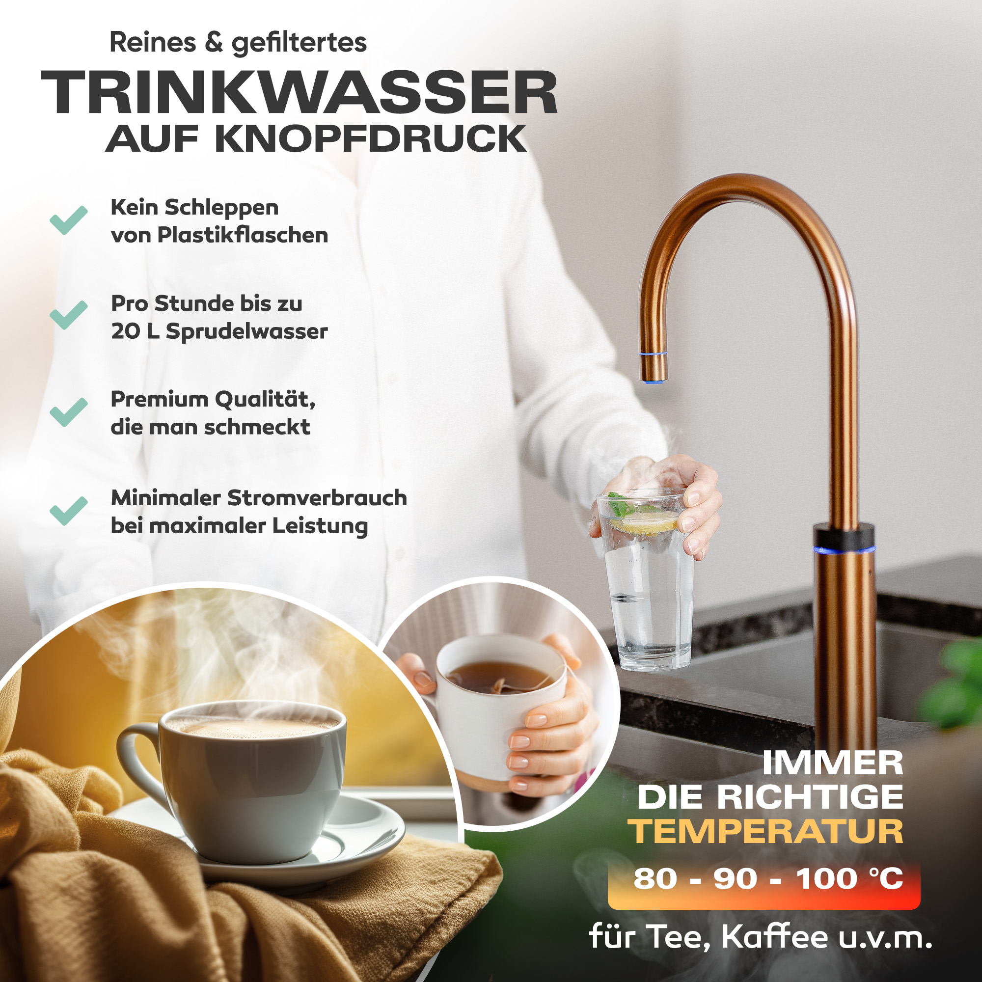 Untertisch-Tafelwasseranlage Diamond FLAME 100°C  - Photo 9