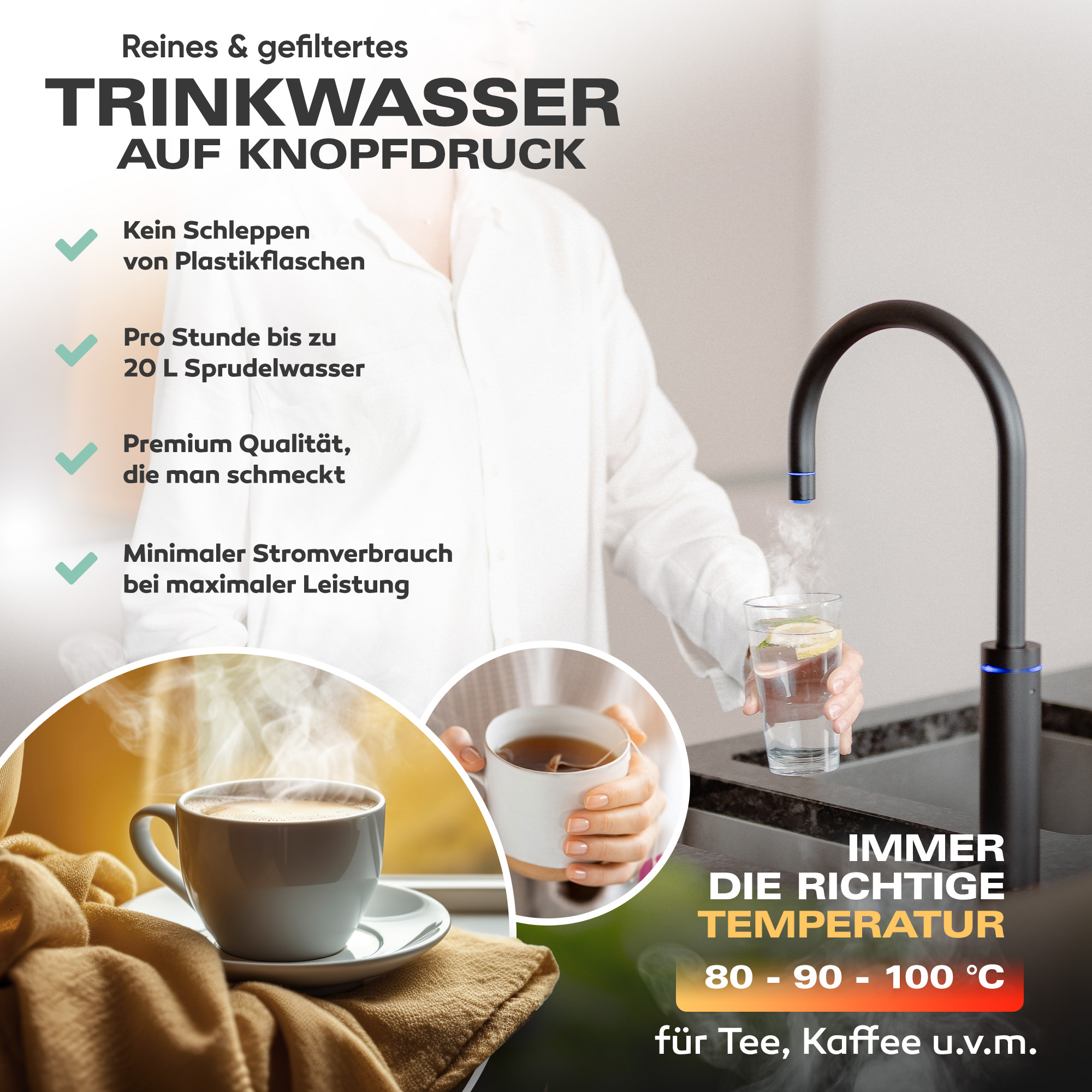 Untertisch-Tafelwasseranlage Diamond FLAME 100°C  - Photo 12