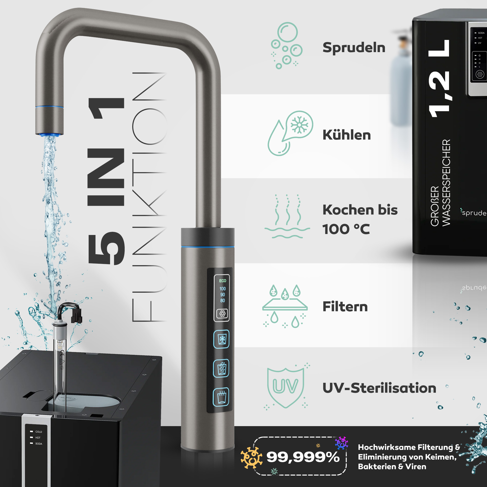 Untertisch-Tafelwasseranlage Diamond FLAME 100°C  - Photo 11