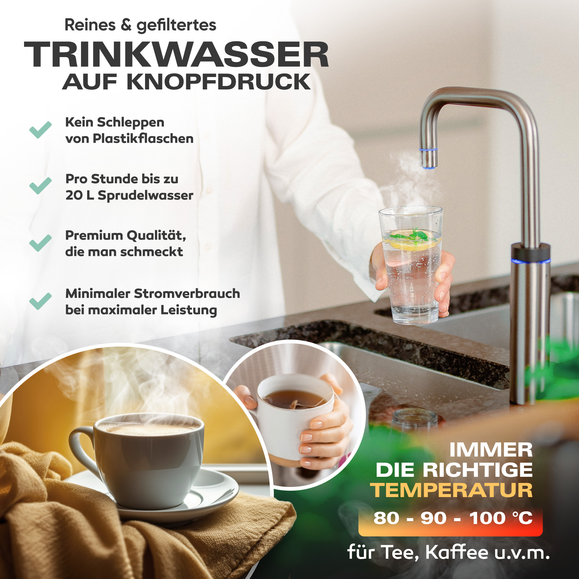 Untertisch-Tafelwasseranlage Diamond FLAME 100°C  - Photo 12
