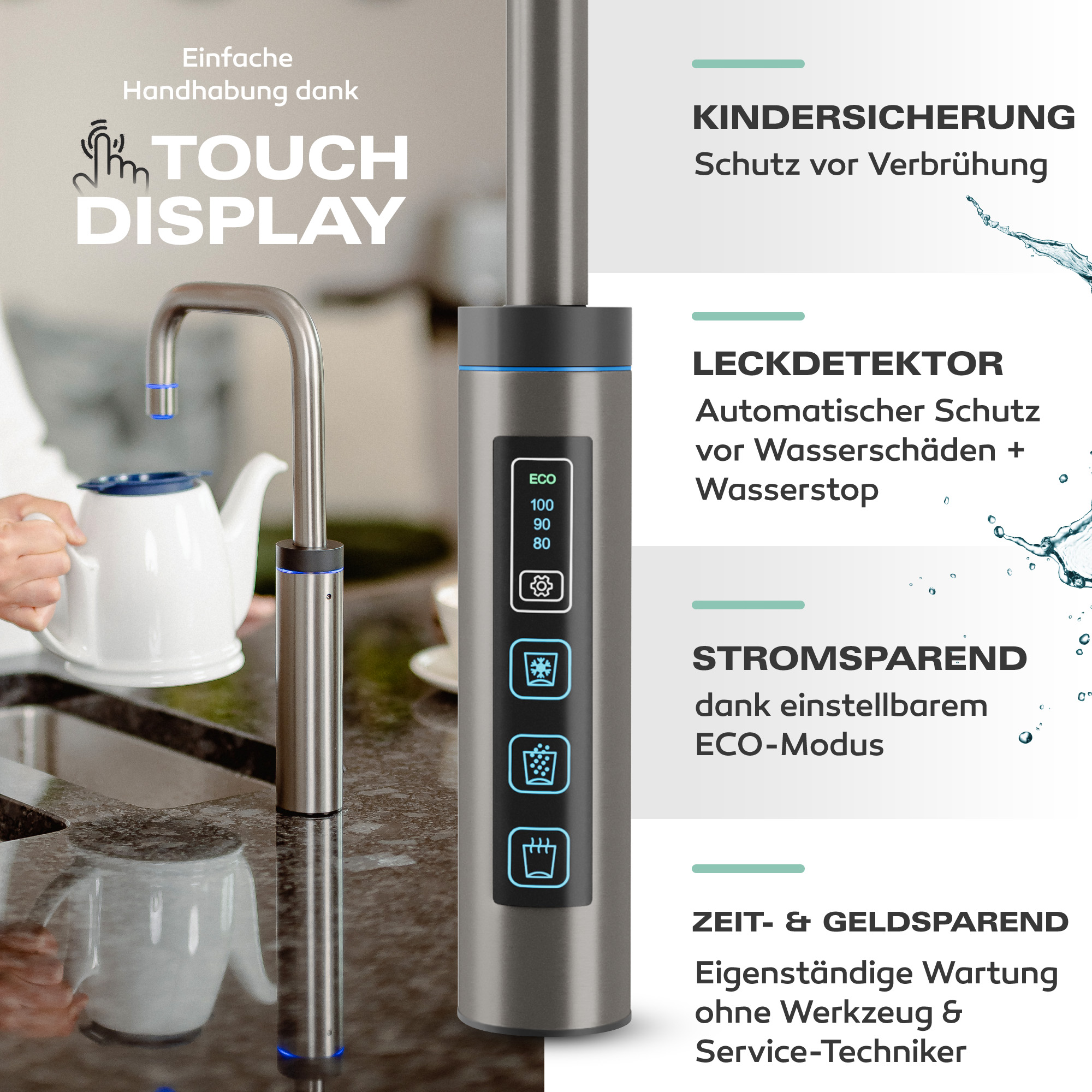 Untertisch-Tafelwasseranlage Diamond FLAME 100°C  - Photo 13