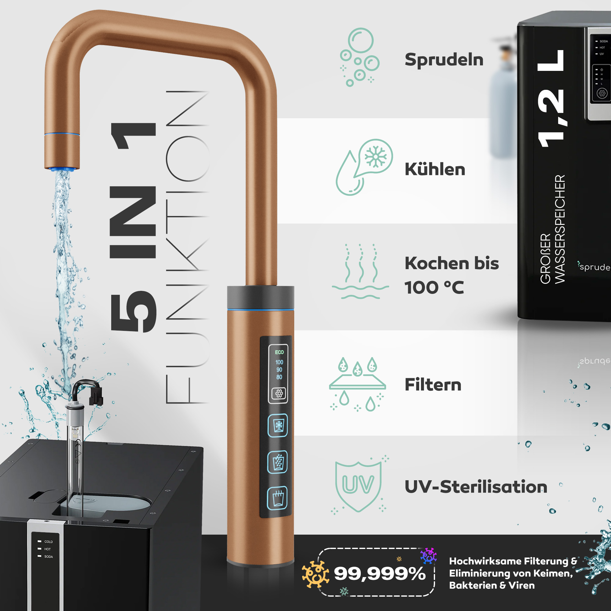 Untertisch-Tafelwasseranlage Diamond FLAME 100°C  - Photo 8