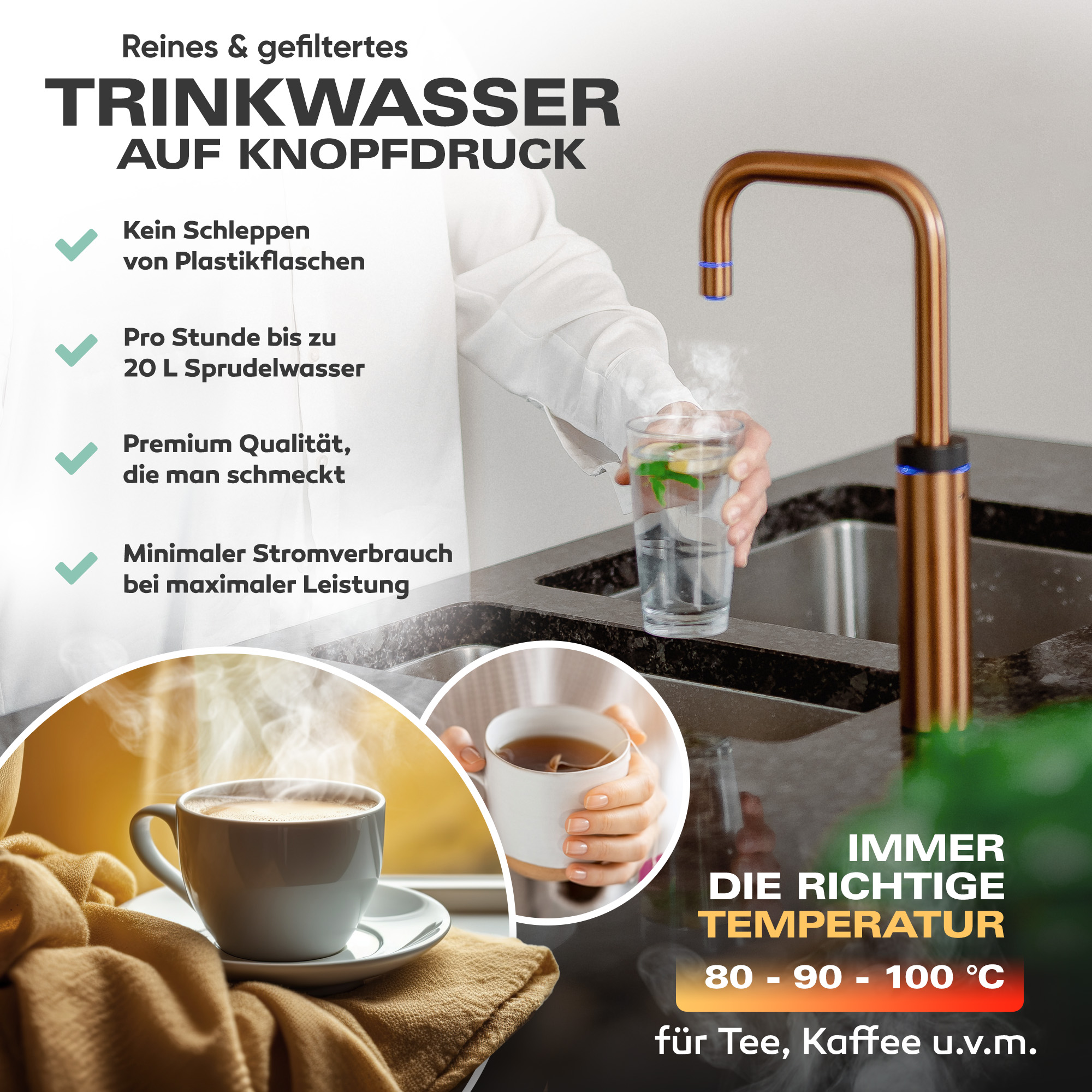 Untertisch-Tafelwasseranlage Diamond FLAME 100°C  - Photo 9