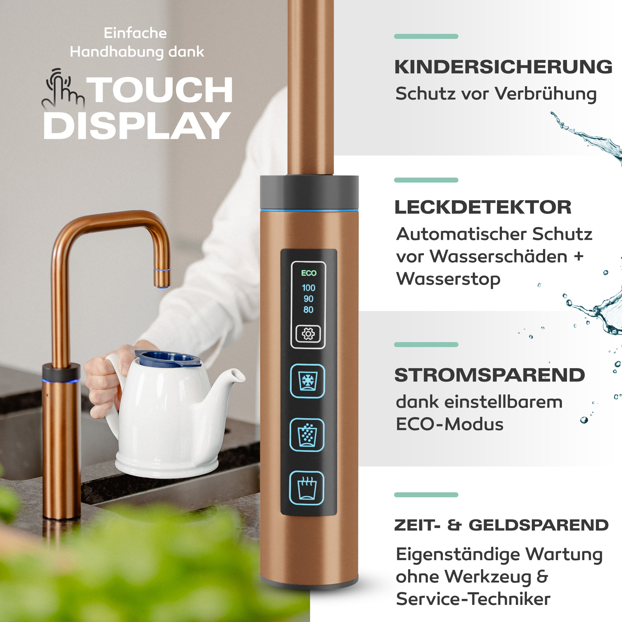 Untertisch-Tafelwasseranlage Diamond FLAME 100°C  - Photo 10