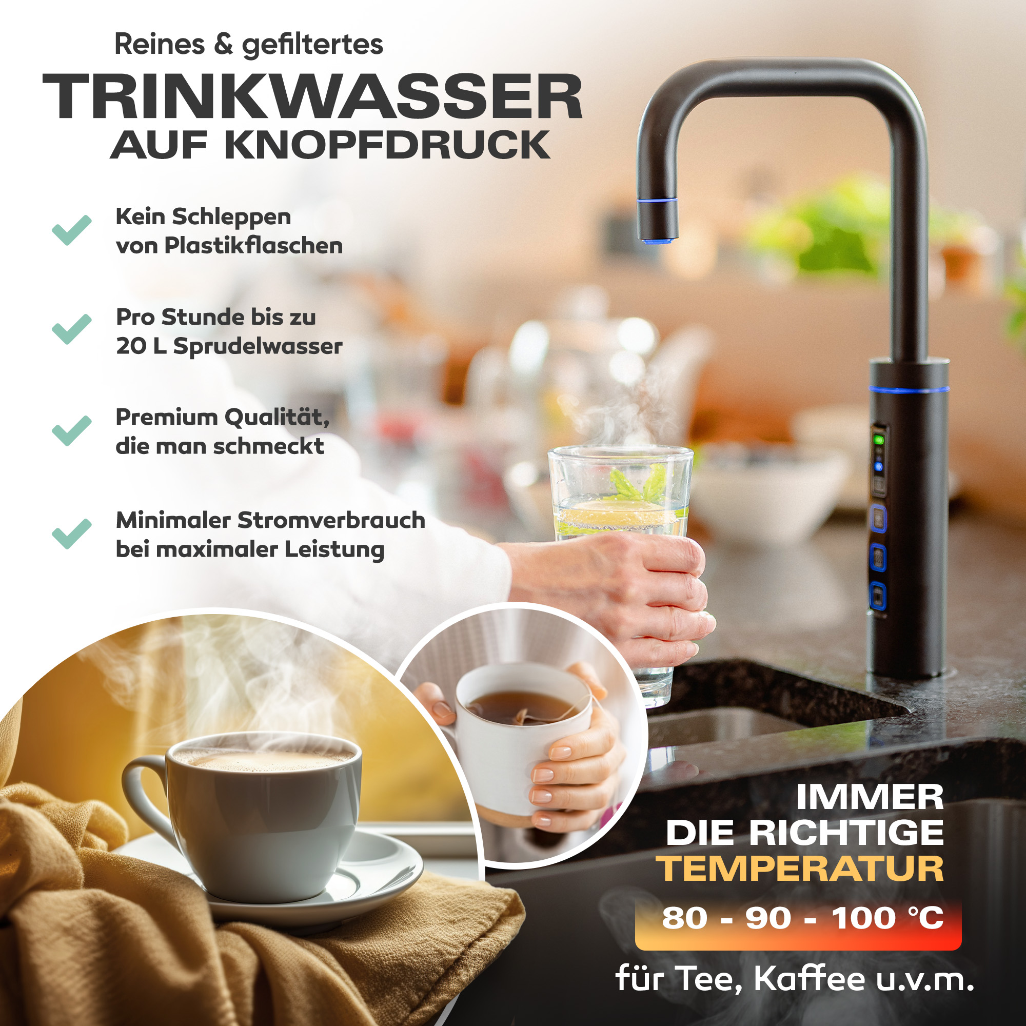Untertisch-Tafelwasseranlage Diamond FLAME 100°C  - Photo 12