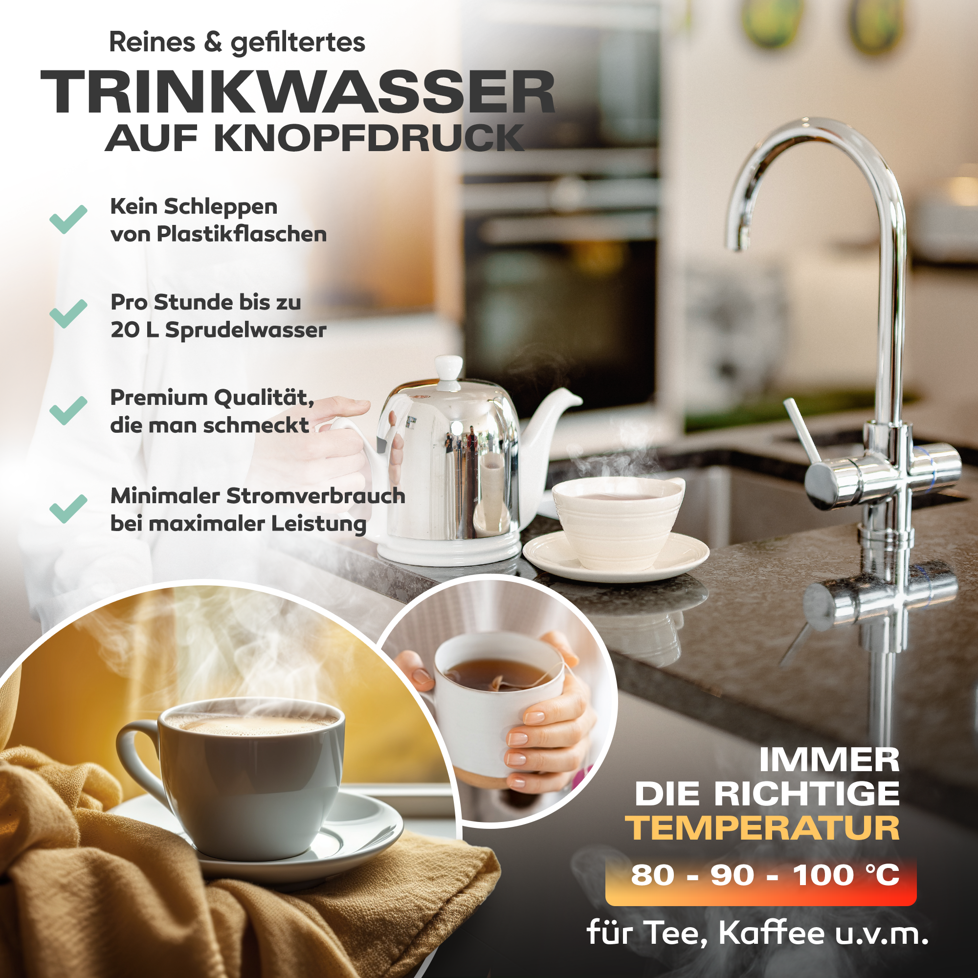 Untertisch-Tafelwasseranlage Diamond FLAME 100°C  - Photo 3