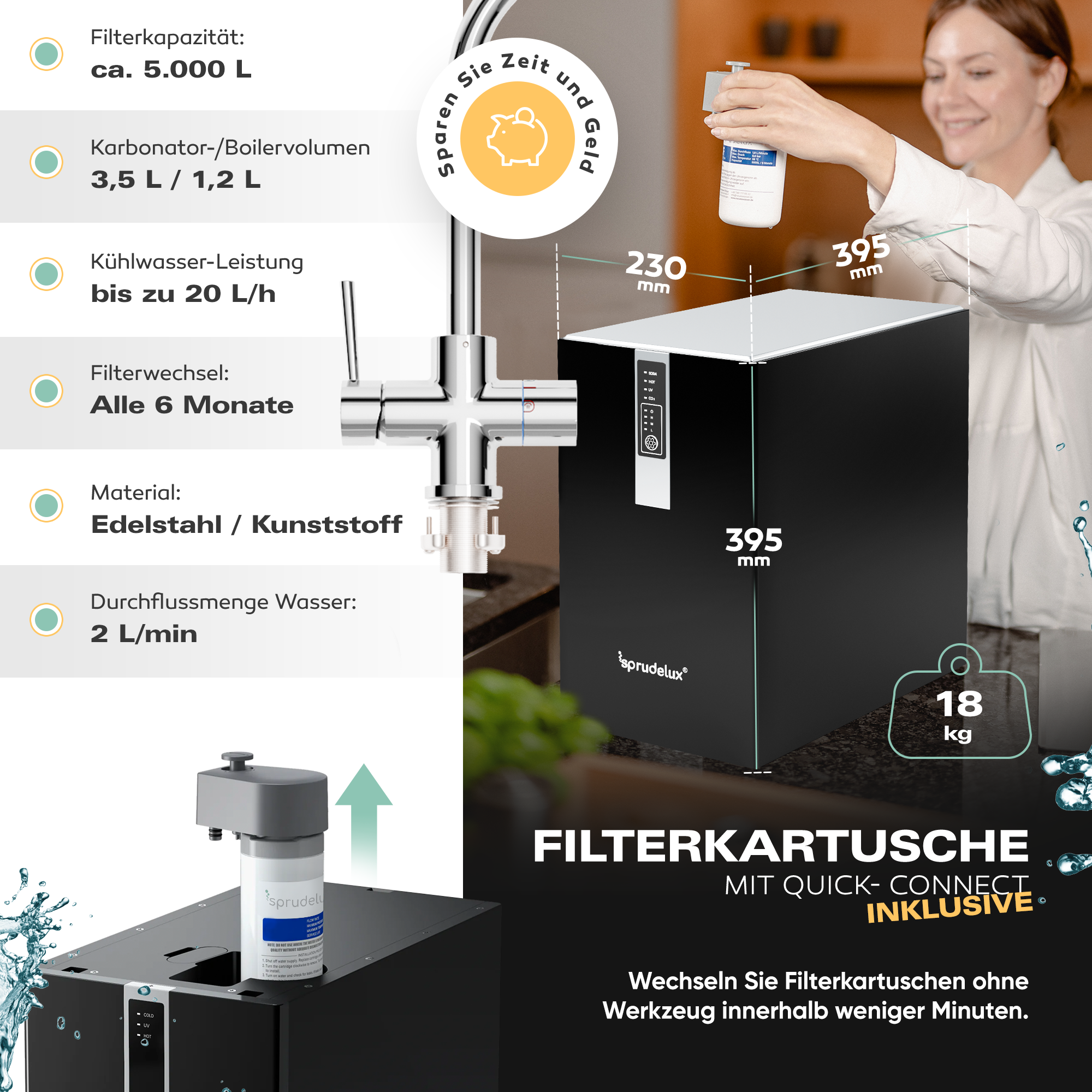 Untertisch-Tafelwasseranlage Diamond FLAME 100°C  - Photo 6