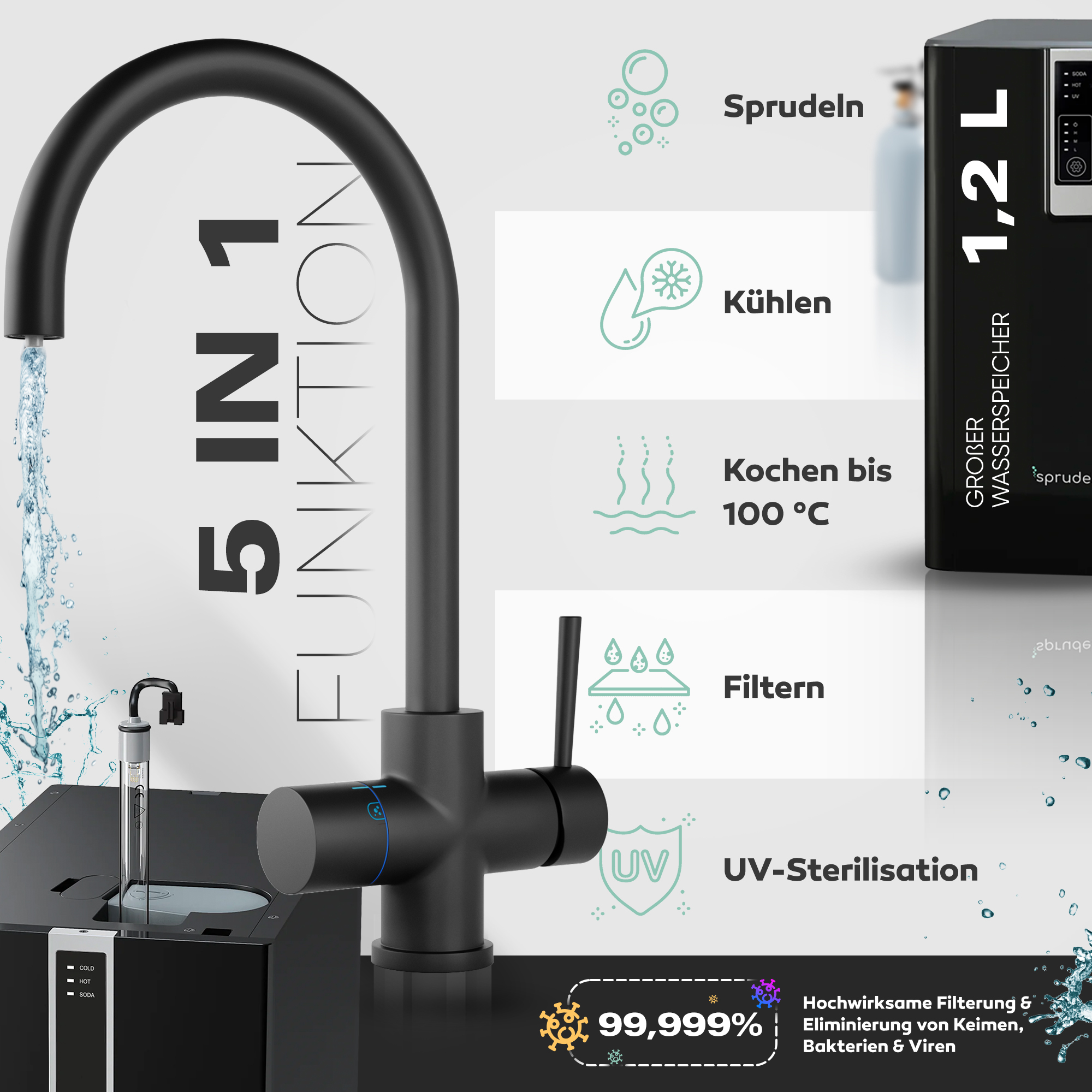 Untertisch-Tafelwasseranlage Diamond FLAME 100°C  - Photo 7