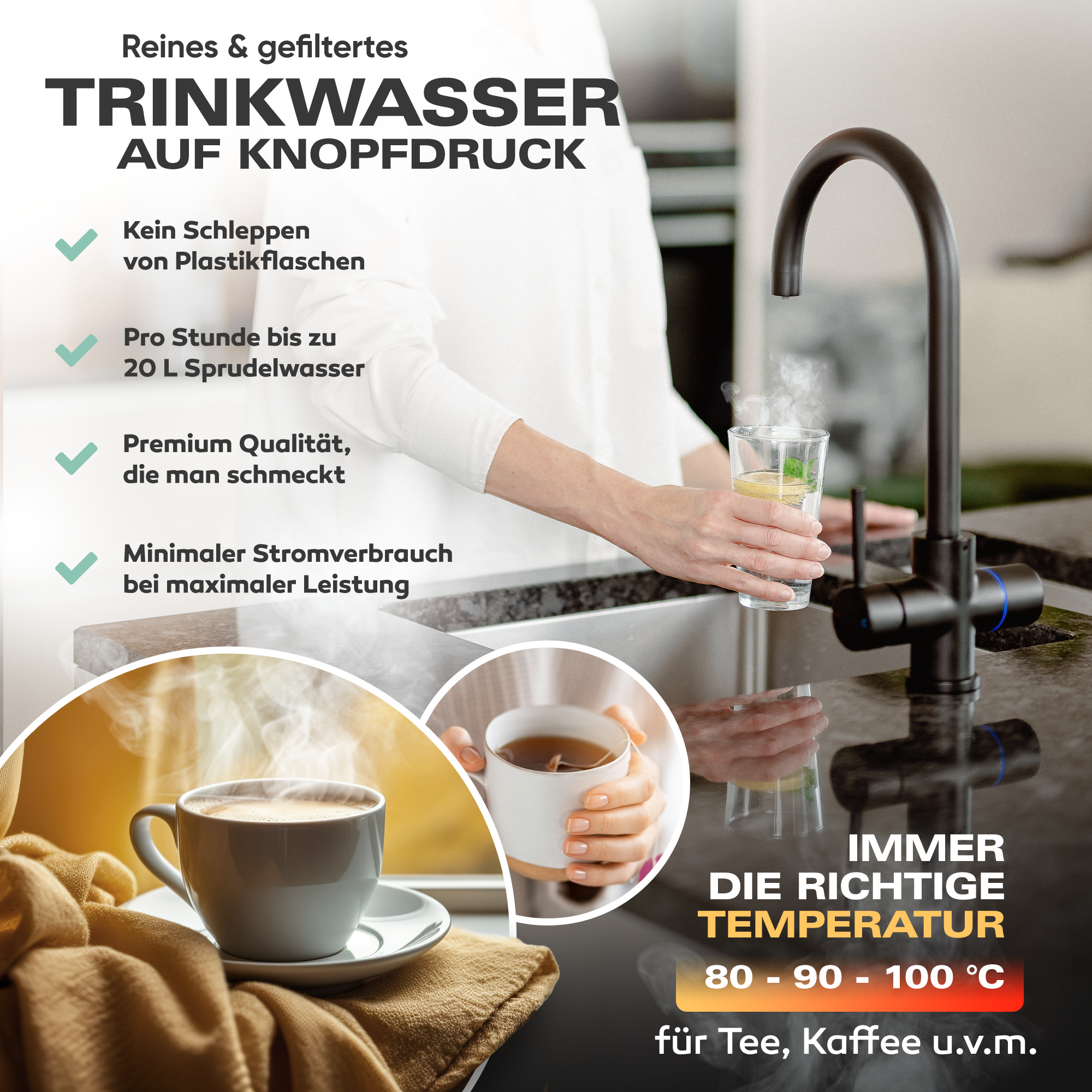 Untertisch-Tafelwasseranlage Diamond FLAME 100°C  - Photo 12
