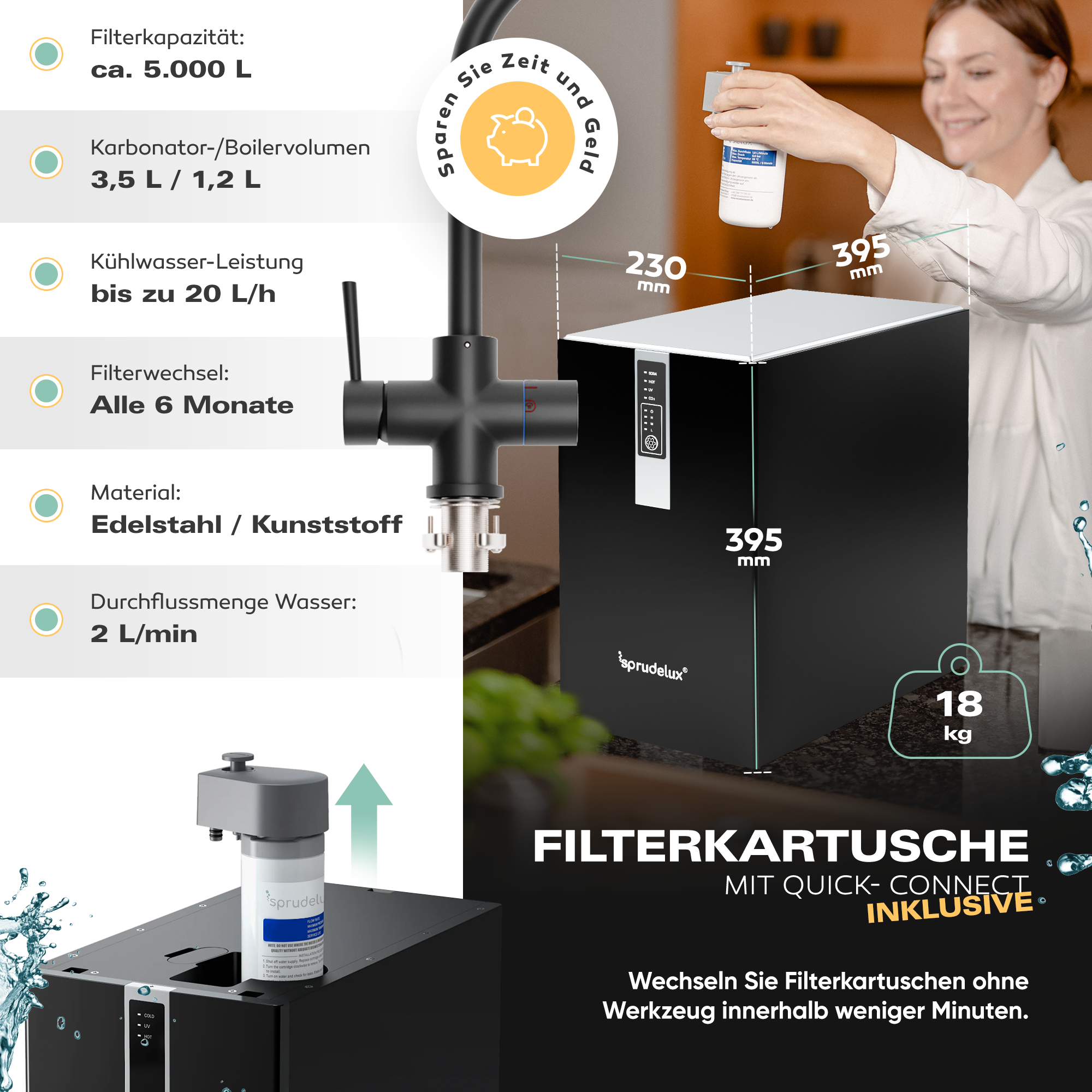 Untertisch-Tafelwasseranlage Diamond FLAME 100°C  - Photo 5