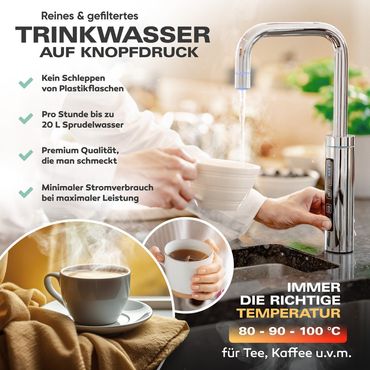 Untertisch-Tafelwasseranlage Diamond FLAME 100°C  - Photo preview 12