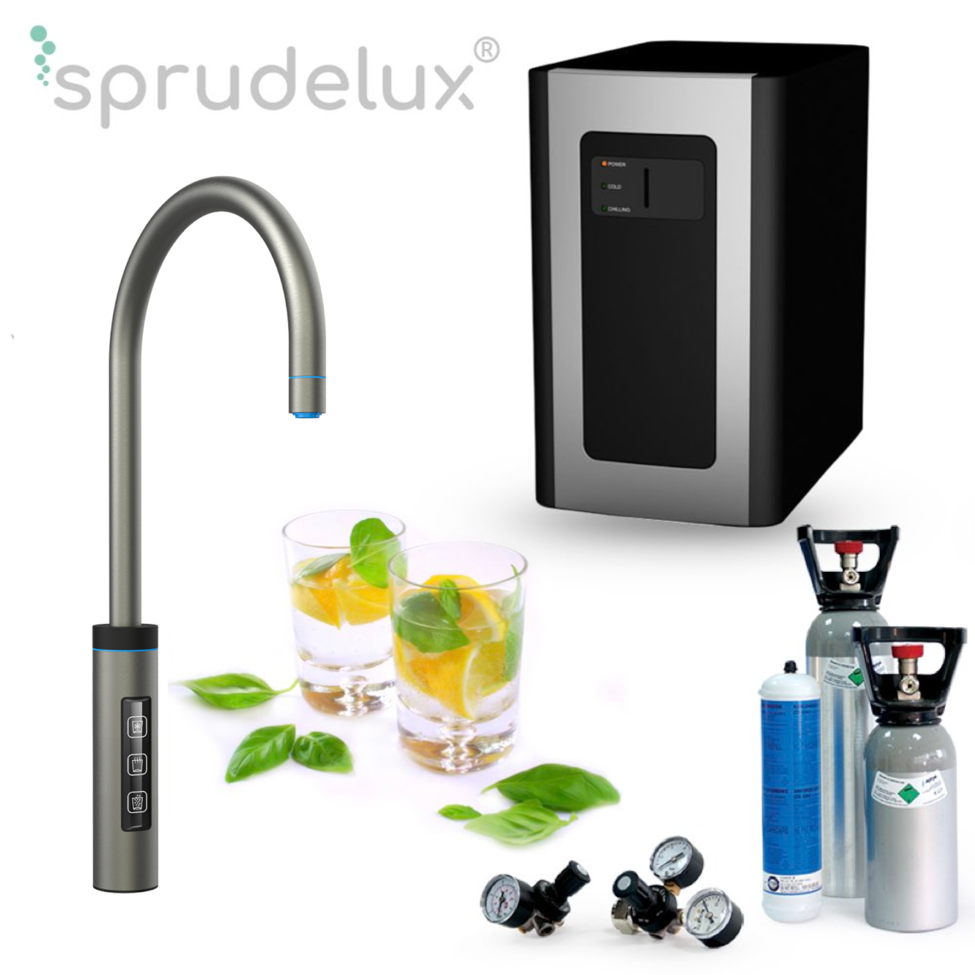 Untertisch-Tafelwasseranlage SPRUDELUX® BLUE DIAMOND inklusive 3-Wege-Touch Wasserhahn - Photo 3