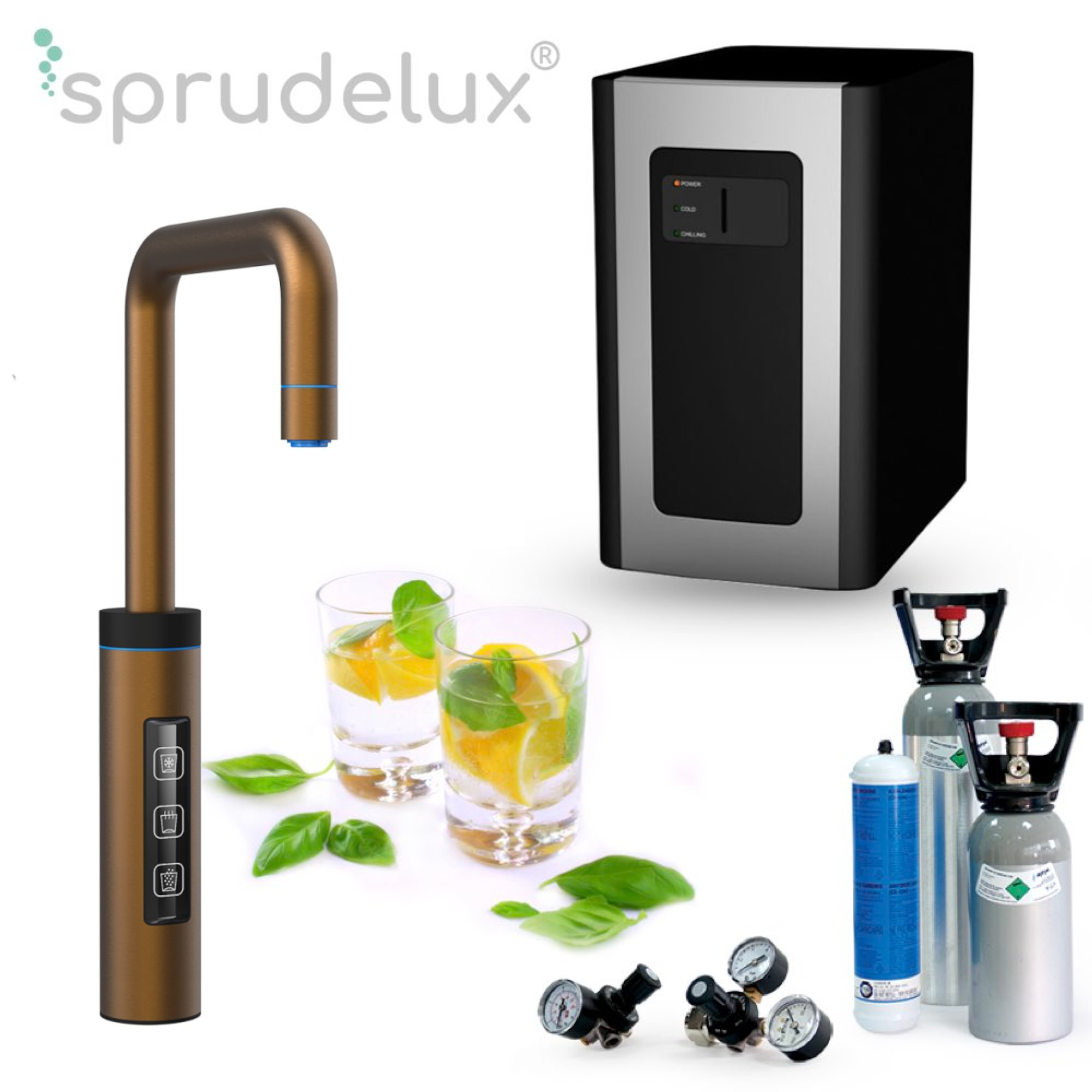 Untertisch-Tafelwasseranlage SPRUDELUX® BLUE DIAMOND inklusive 3-Wege-Touch Wasserhahn - Photo 3
