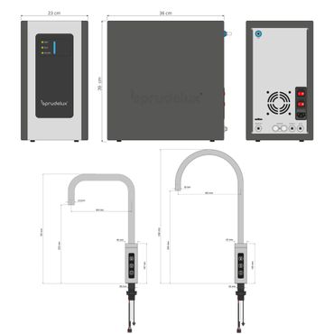 Untertisch-Tafelwasseranlage SPRUDELUX® BLUE DIAMOND inklusive 3-Wege-Touch Wasserhahn - Photo preview 1