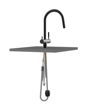 NAOMI FULL BLACK 3 Wege Wasserhahn mit einer echten ausziehbaren Brause kompatibel mit Wasserfiltern aller Art. - Photo preview 3