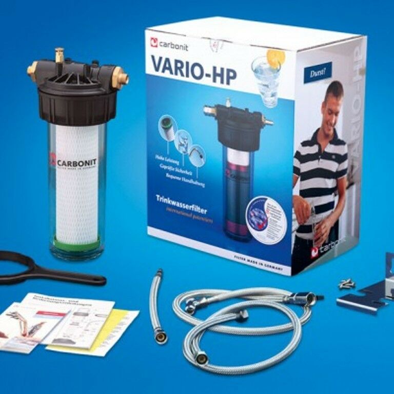 Sparset CARBONIT VARIO HP Küche Wasserfilter + Dreiwege Wasserhahn MINIMAL Chrom + Wasseruhr - Photo 3