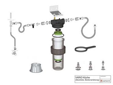 Sparset CARBONIT VARIO HP Küche Wasserfilter + Dreiwege Wasserhahn MINIMAL Chrom + Wasseruhr - Photo preview 8