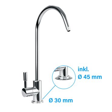 Ein-Weg-Wasserhahn LUXE Chrom - Photo preview 1