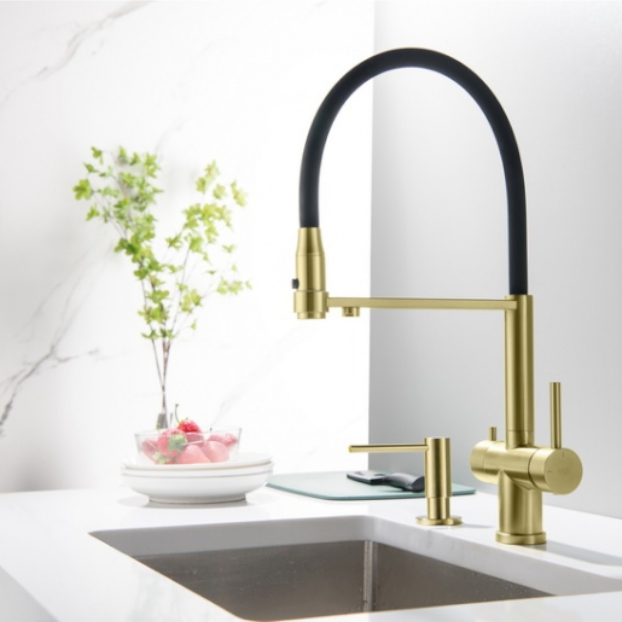 3-Wege-Armatur mit flexibler Brause TUSAR in Edelstahloptik oder FULL BLACK MATT - Photo 6
