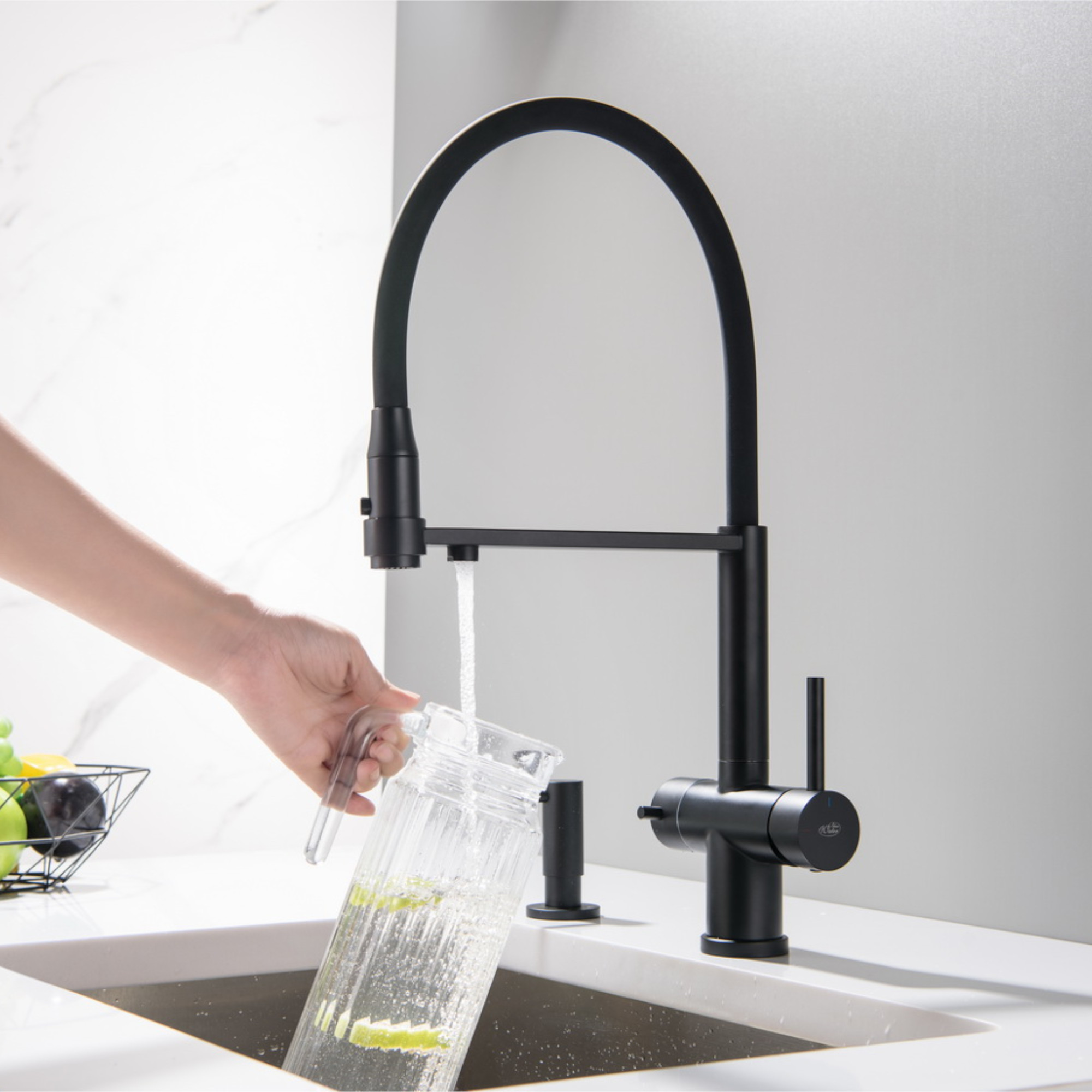 3-Wege-Armatur mit flexibler Brause TUSAR in Edelstahloptik oder FULL BLACK MATT - Photo 4