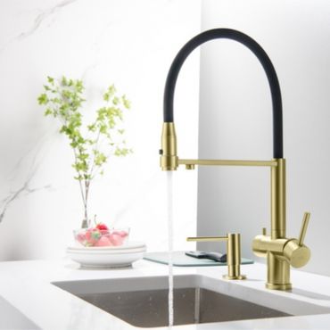 3-Wege-Armatur mit flexibler Brause TUSAR in Edelstahloptik oder FULL BLACK MATT - Photo preview 3