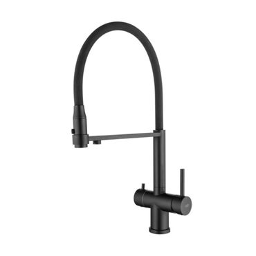 3-Wege-Armatur mit flexibler Brause TUSAR in Edelstahloptik oder FULL BLACK MATT - Photo preview 0