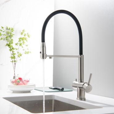3-Wege-Armatur mit flexibler Brause TUSAR in Edelstahloptik oder FULL BLACK MATT - Photo preview 3