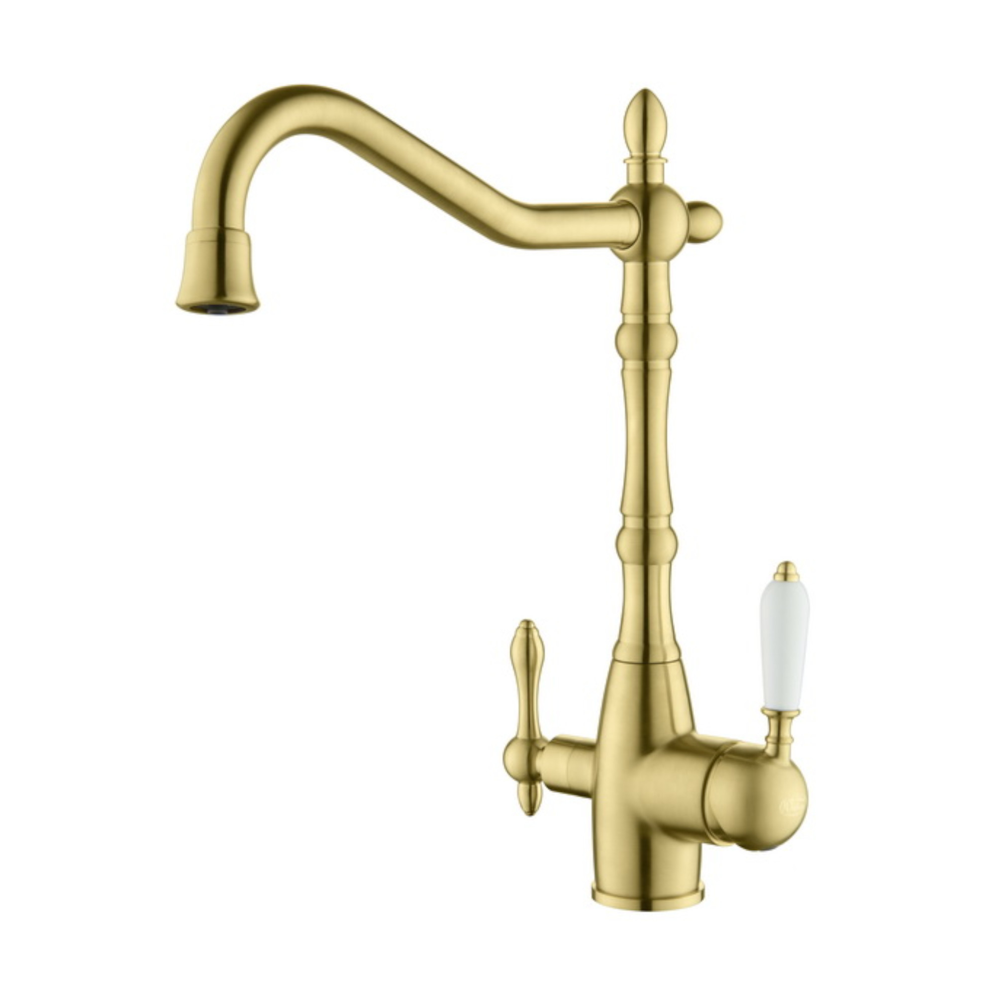 SAXO 3 Wege Wasserhahn im Landhausstil, Chrom, Gold, Antik Messing - Photo 0