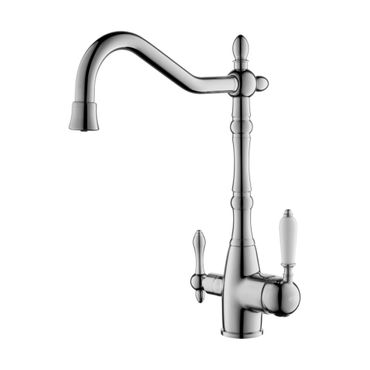 SAXO 3 Wege Wasserhahn im Landhausstil, Chrom, Gold, Antik Messing