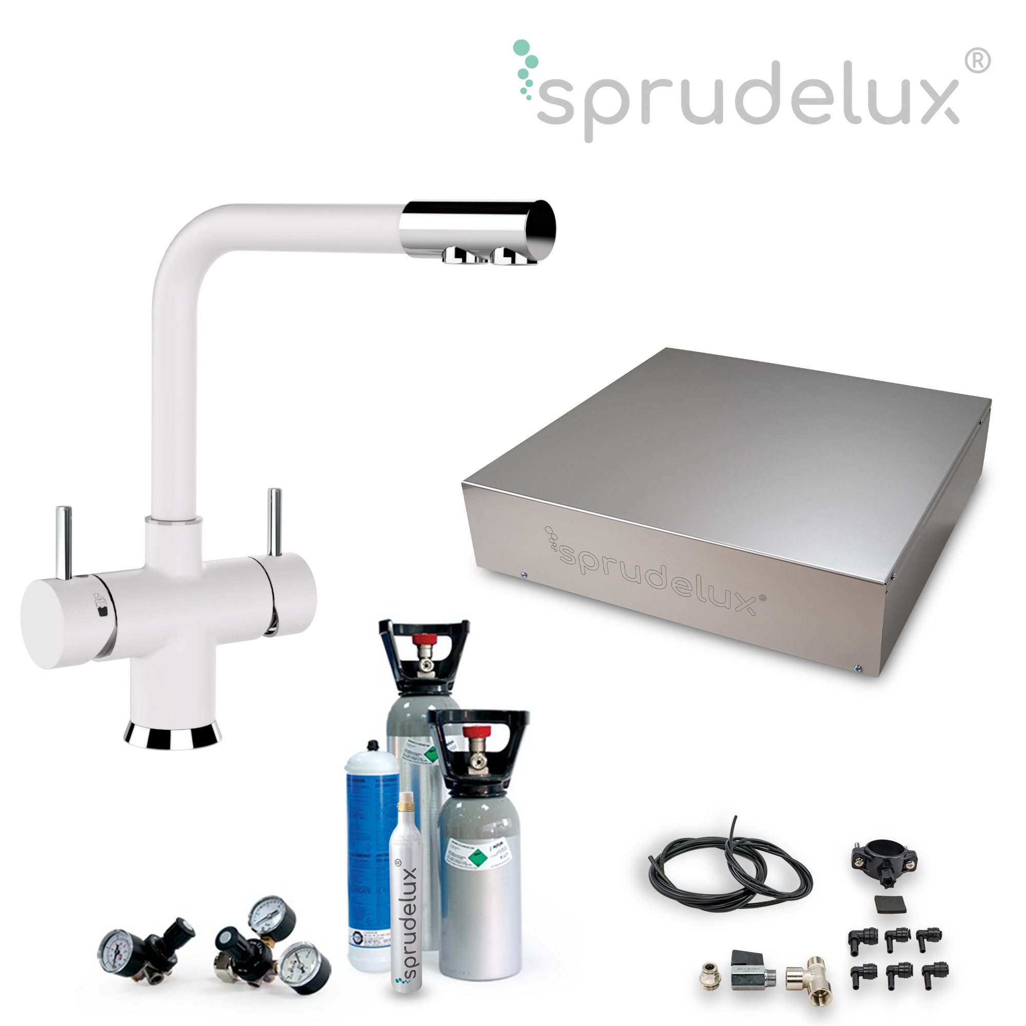 SPRUDELUX® Untertisch-Trinkwassersystem INOX ULTRA FLAT WiFi inkl. 5-Wege-Armatur NOBIUS L-Auslauf - Photo 10